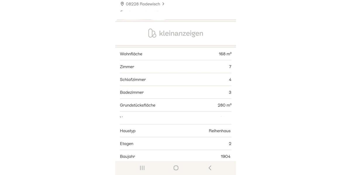 Einfamilienhaus Rodewisch - 7 Zimmer, 168 m&sup2;, 80.000&euro; | Angebot:24786344