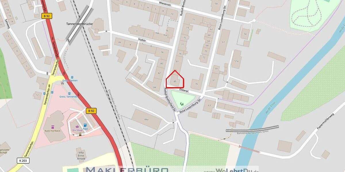 Etagenwohnung Greiz Irchwitz - 3 Zimmer, 77 m&sup2;, 382&euro; | Angebot:25666816