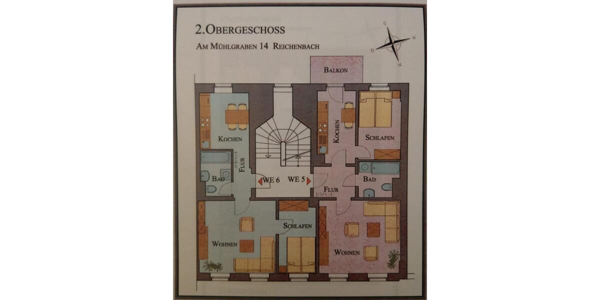 Etagenwohnung Reichenbach im Vogtland - 2 Zimmer, 46 m&sup2;, 460&euro; | Angebot:25021711