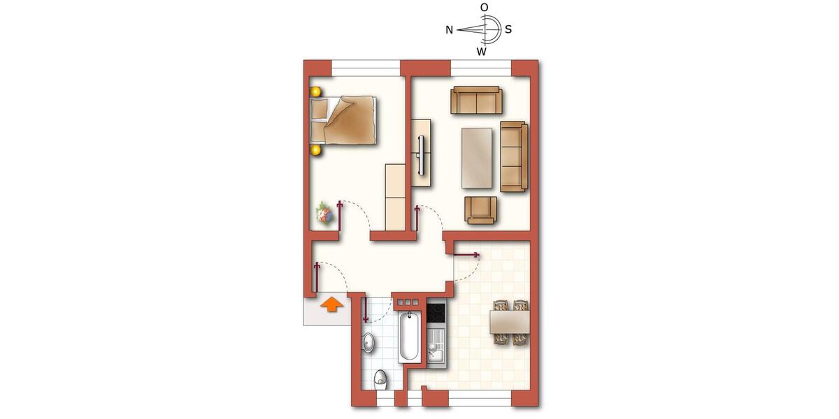 Etagenwohnung Hohenstein-Ernstthal Ernstthal - 2 Zimmer, 55 m&sup2;, 331&euro; | Angebot:25871113