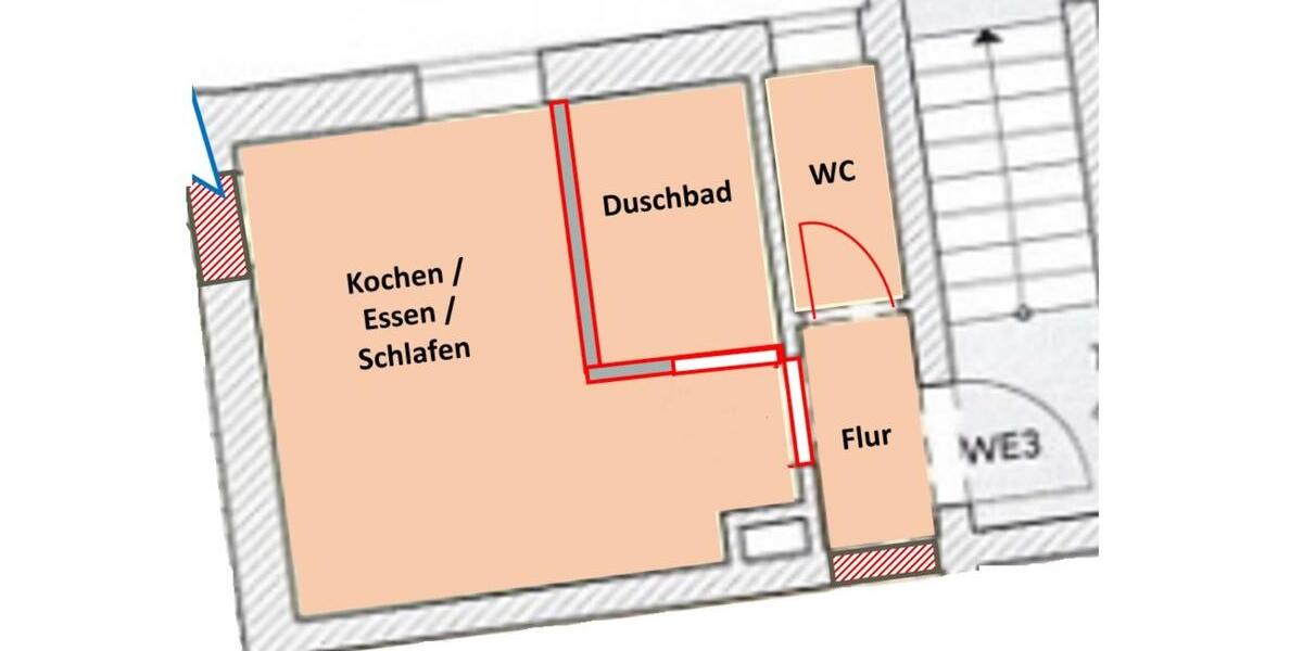 Etagenwohnung Gornsdorf - 1 Zimmer, 19 m&sup2;, 300&euro; | Angebot:18838431