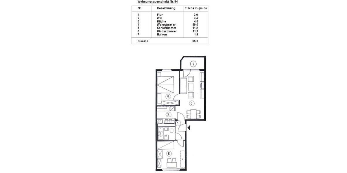 Etagenwohnung Schwarzenberg/Erzgebirge Erzgebirge - 3 Zimmer, 55 m&sup2;, 345&euro; | Angebot:26665634