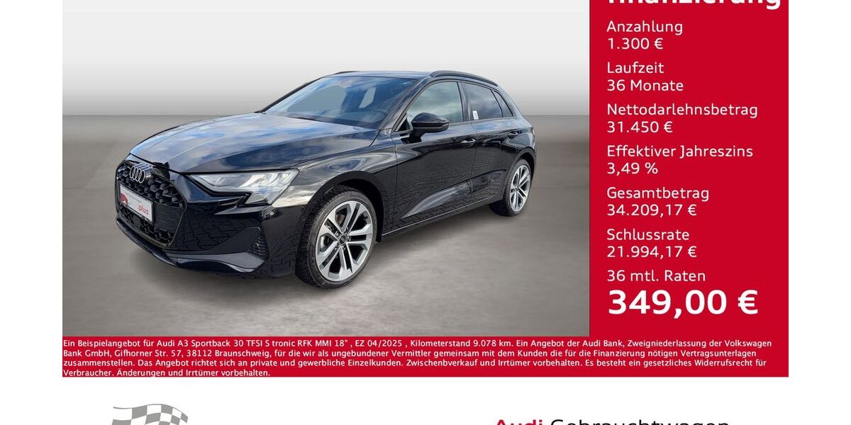 Audi A3 9.078 km 32.750 &euro; Bernsdorf 09337