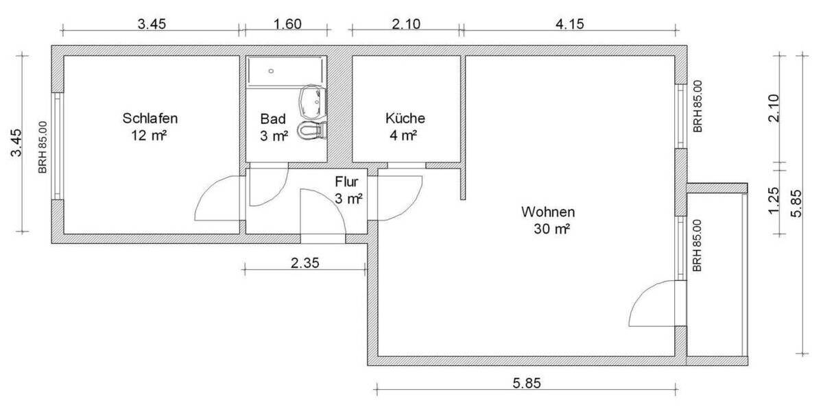 Etagenwohnung Zwickau Eckersbach - 2 Zimmer, 55 m&sup2;, 352&euro; | Angebot:25676733