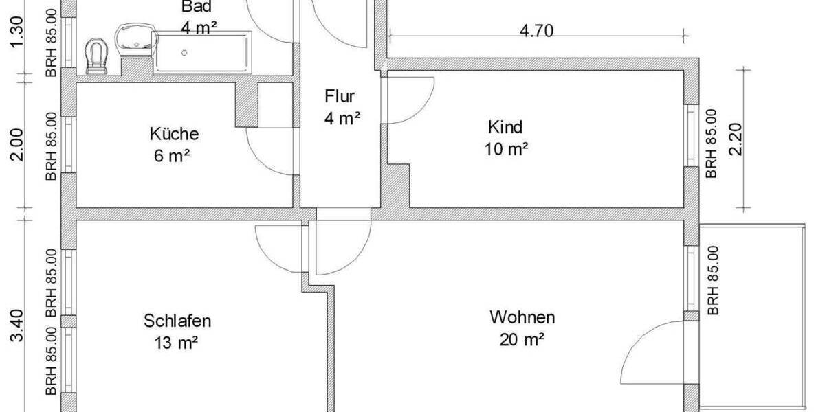 Etagenwohnung Zwickau Eckersbach - 4 Zimmer, 75 m&sup2;, 563&euro; | Angebot:25845859