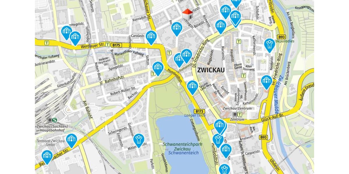 Erdgeschoßwohnung Zwickau - 3 Zimmer, 65 m&sup2;, 400&euro; | Angebot:24144481