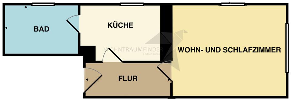 Etagenwohnung Zwickau Neuplanitz - 1 Zimmer, 36 m&sup2;, 210&euro; | Angebot:25363714