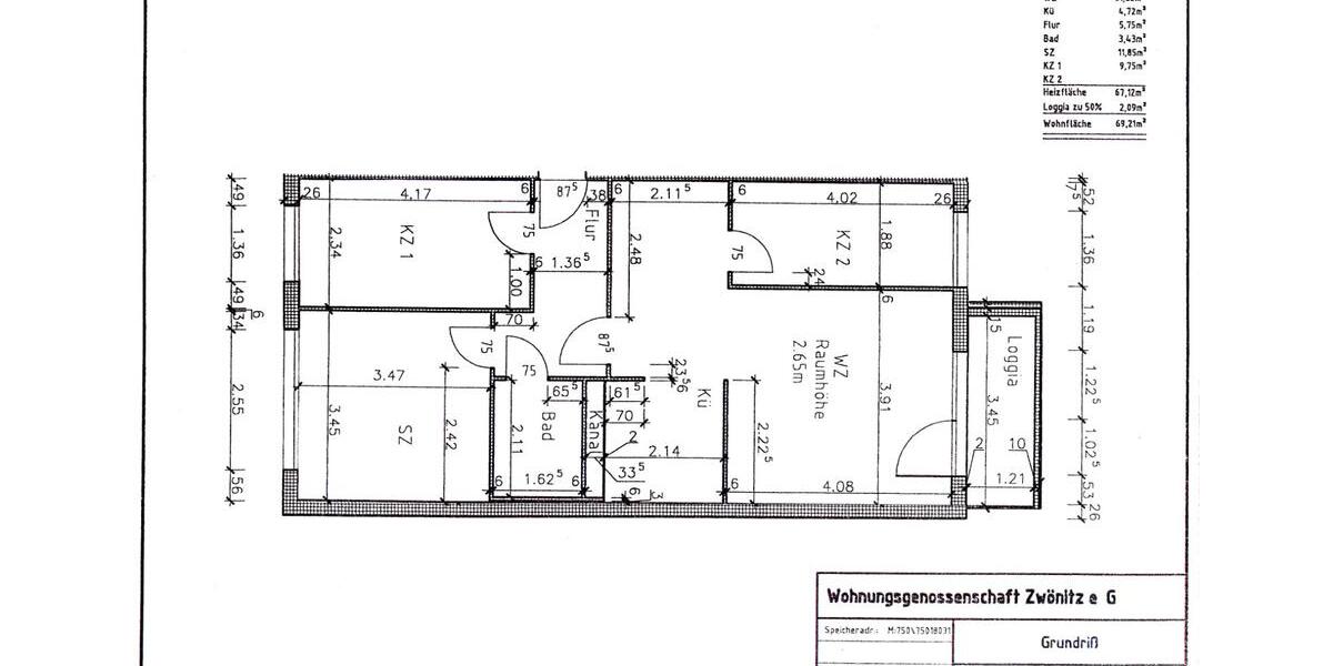 Etagenwohnung Zwönitz - 4 Zimmer, 69 m&sup2;, 308&euro; | Angebot:22891637