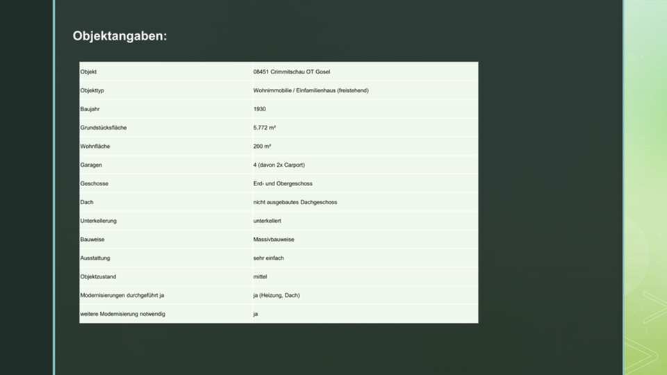 Einfamilienhaus Crimmitschau - 95.000&euro; | Angebot:25409597