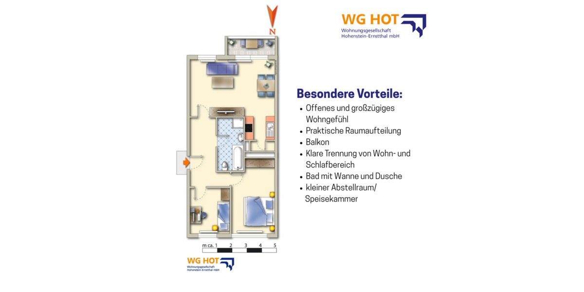 Erdgeschoßwohnung Hohenstein-Ernstthal Ernstthal - 3 Zimmer, 70 m&sup2;, 550&euro; | Angebot:23133952