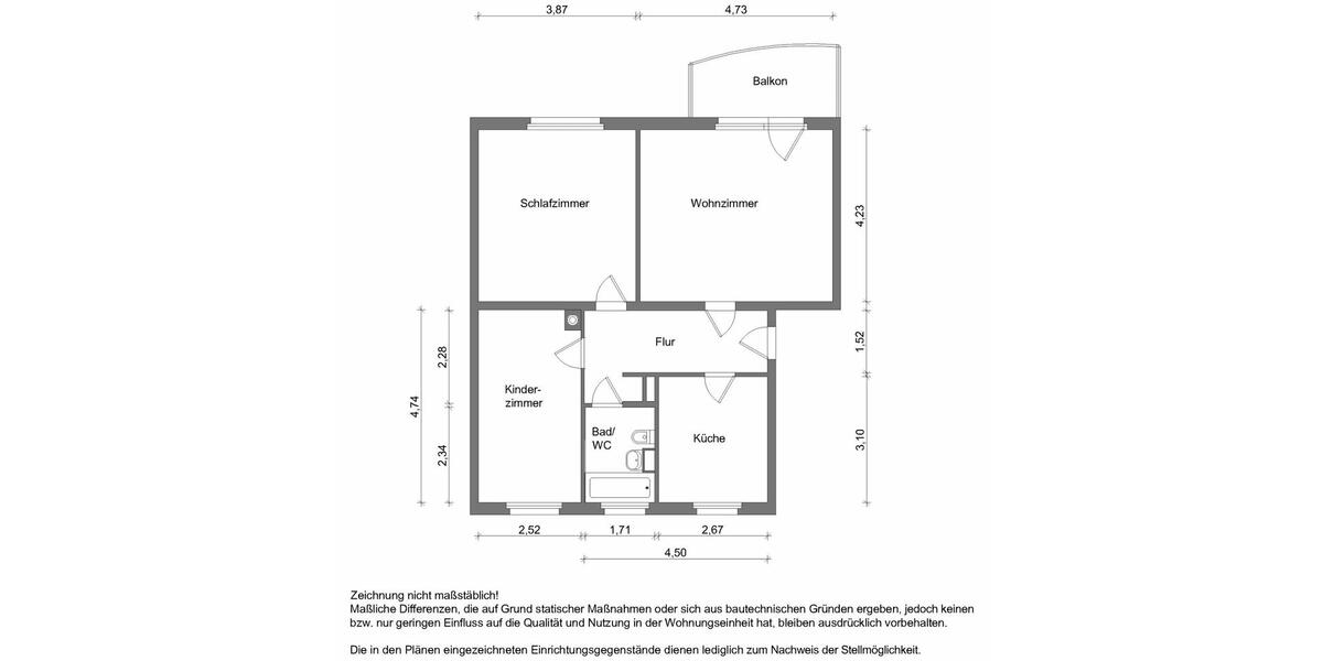 Etagenwohnung Zwickau Zwickau-West - 3 Zimmer, 67 m&sup2;, 443&euro; | Angebot:23473310