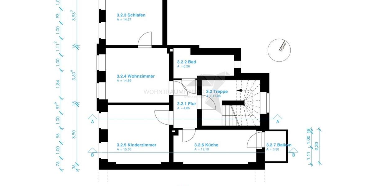 Etagenwohnung Zwickau - 3 Zimmer, 67 m&sup2;, 449&euro; | Angebot:25569436