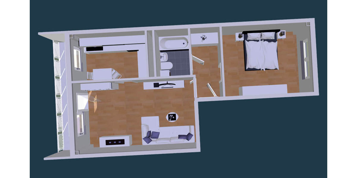 Etagenwohnung Zwickau Eckersbach - 2 Zimmer, 57 m&sup2;, 331&euro; | Angebot:25676699