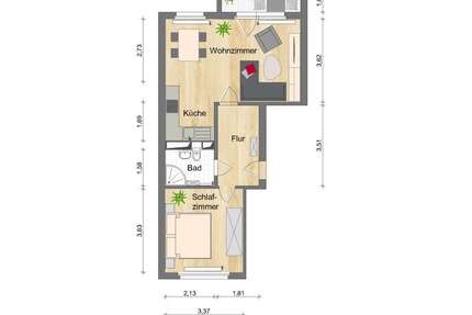 Wohnung Zwickau Neuplanitz - 2 Zimmer, 50 m&sup2;, 335&euro; | Angebot:25939711