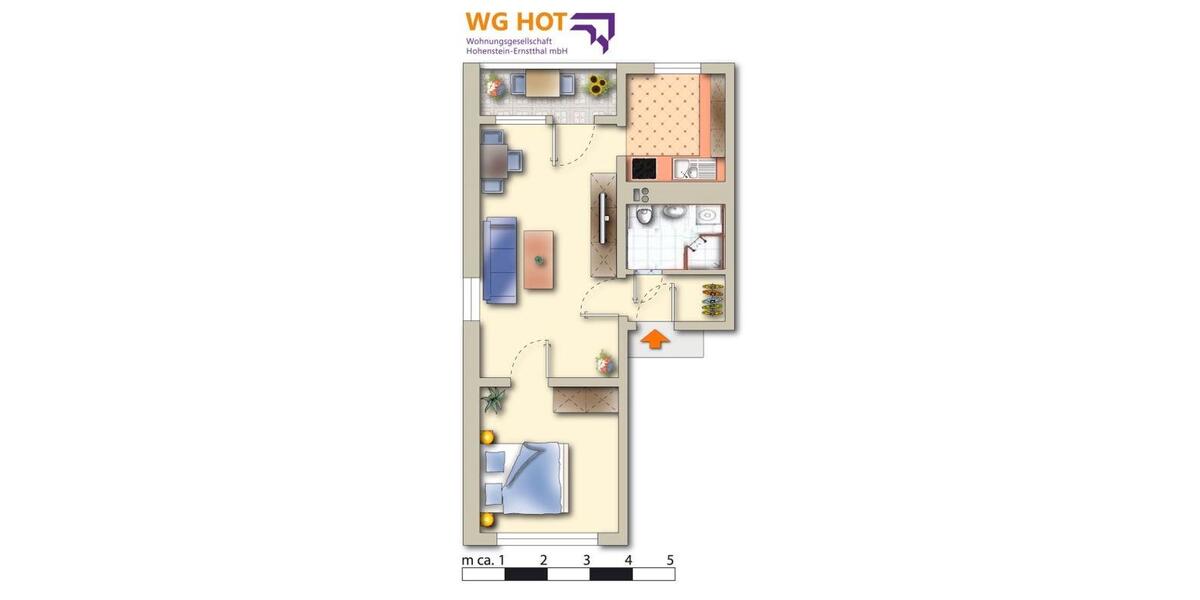 Etagenwohnung Hohenstein-Ernstthal Ernstthal - 2 Zimmer, 46 m&sup2;, 290&euro; | Angebot:26675785