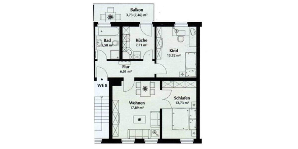 Etagenwohnung Zwickau Pölbitz - 3 Zimmer, 67 m&sup2;, 460&euro; | Angebot:25771741