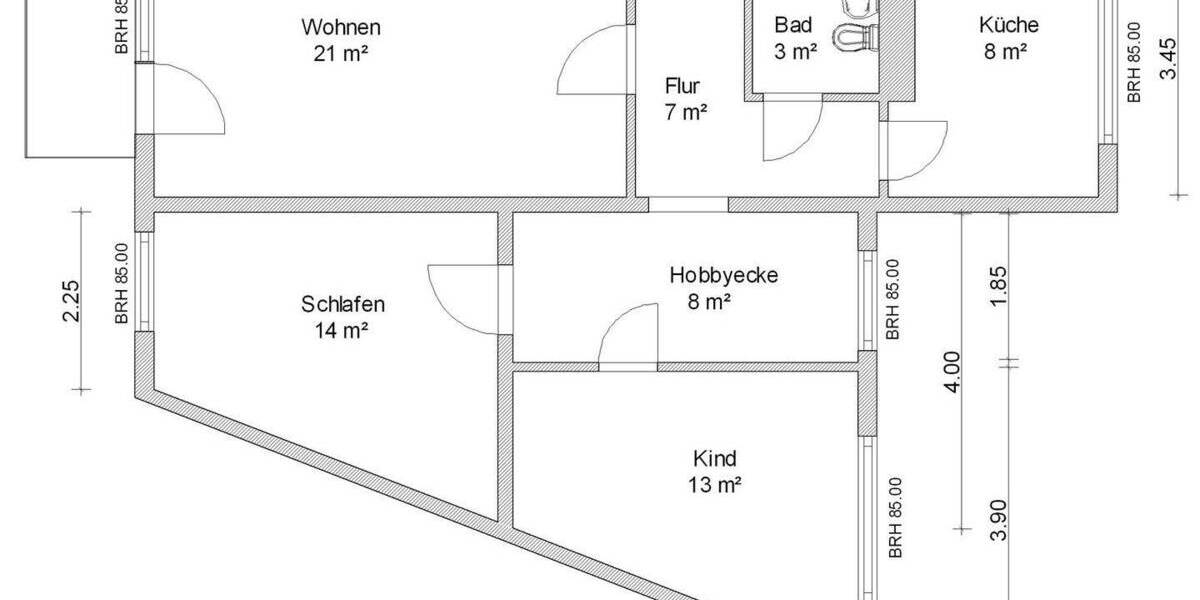 Etagenwohnung Zwickau Eckersbach - 3 Zimmer, 77 m&sup2;, 462&euro; | Angebot:25668562