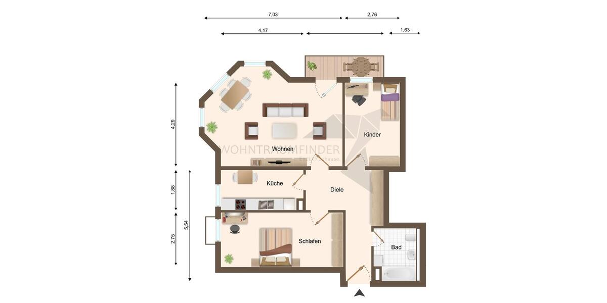 Erdgeschoßwohnung Zwickau Zwickau-Nord - 3 Zimmer, 88 m&sup2;, 555&euro; | Angebot:26586572