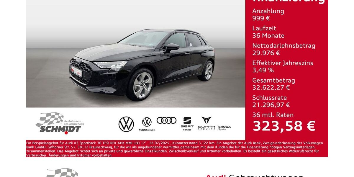 Audi A3 3.122 km 29.975 &euro; Bernsdorf 09337