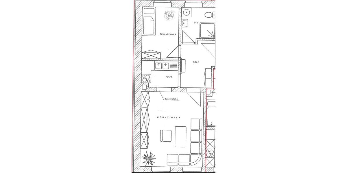 Etagenwohnung Meerane - 2 Zimmer, 42 m&sup2;, 230&euro; | Angebot:25082504