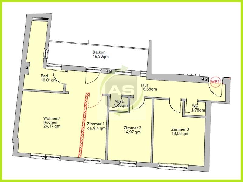 Etagenwohnung Zwickau - 4 Zimmer, 103 m&sup2;, 749&euro; | Angebot:23617846