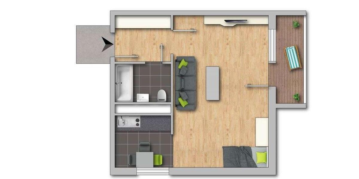 Etagenwohnung Reichenbach im Vogtland - 1 Zimmer, 35 m&sup2;, 130&euro; | Angebot:25918212