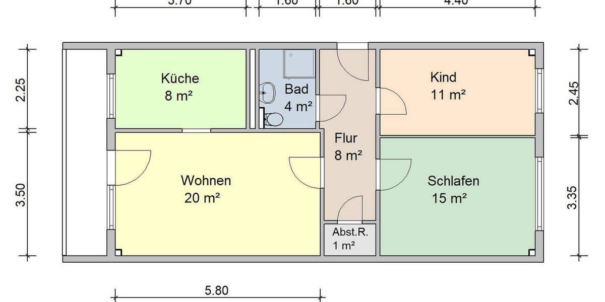Etagenwohnung Zwickau Eckersbach - 3 Zimmer, 71 m&sup2;, 426&euro; | Angebot:25728258