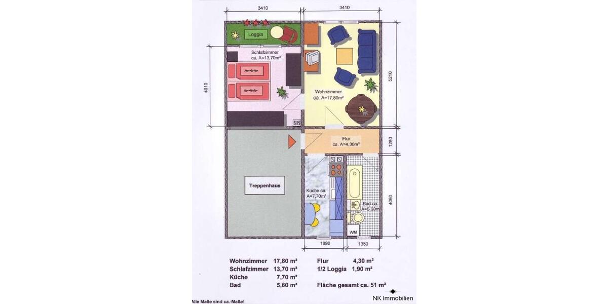 Etagenwohnung Limbach-Oberfrohna Oberfrohna - 2 Zimmer, 51 m&sup2;, 327&euro; | Angebot:25945633