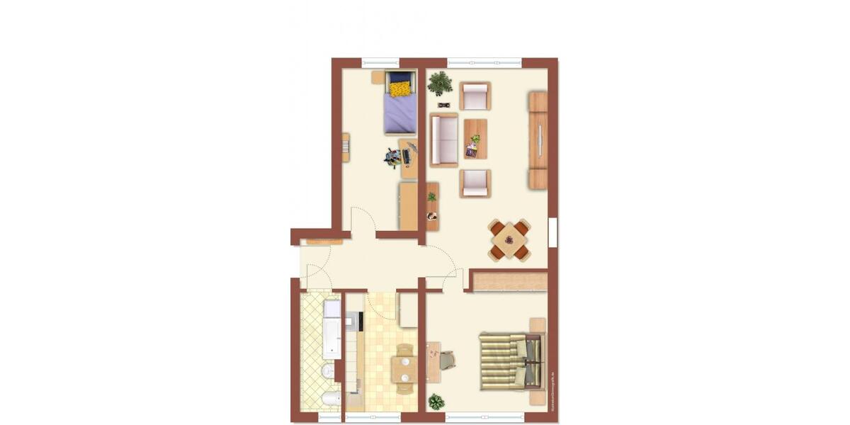 Etagenwohnung Limbach-Oberfrohna Oberfrohna - 3 Zimmer, 57 m&sup2;, 325&euro; | Angebot:23713804