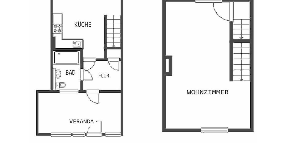 Reihenhaus Zwickau - 2 Zimmer, 59 m&sup2;, 72.000&euro; | Angebot:27300910