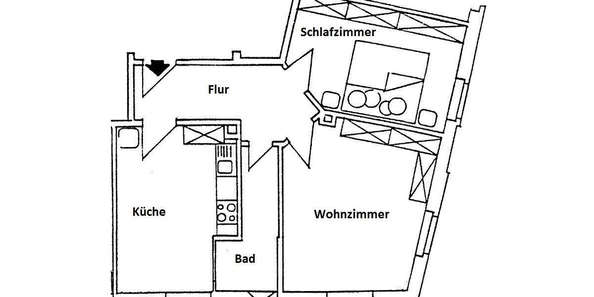 Etagenwohnung Zwickau Auerbach - 2 Zimmer, 58 m&sup2;, 330&euro; | Angebot:26637272