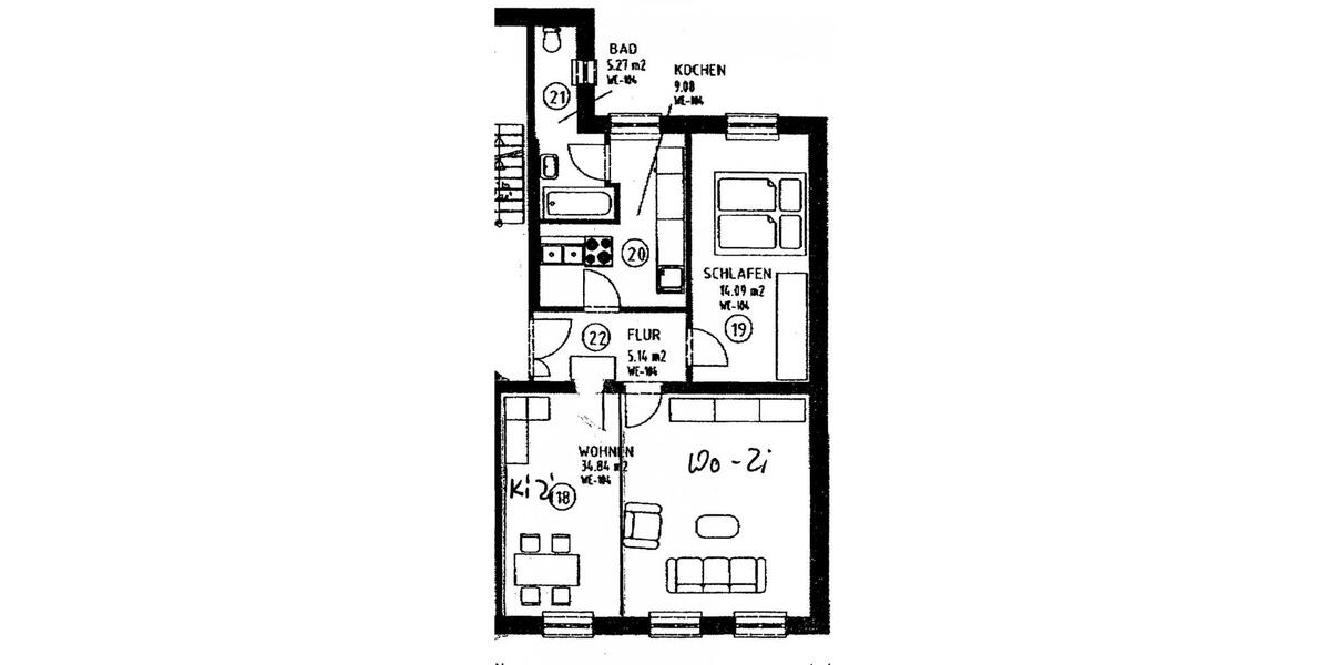 Etagenwohnung Limbach-Oberfrohna Oberfrohna - 3 Zimmer, 70 m&sup2;, 315&euro; | Angebot:25804809