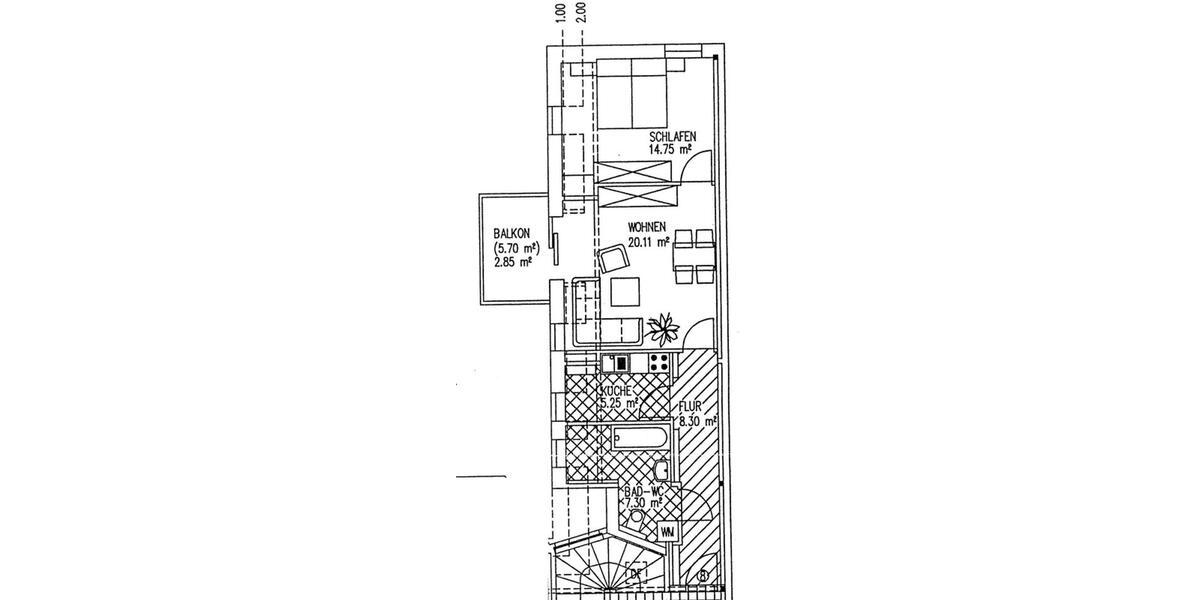 Dachgeschoßwohnung Zwickau Zwickau-Nord - 2 Zimmer, 59 m&sup2;, 410&euro; | Angebot:22739660