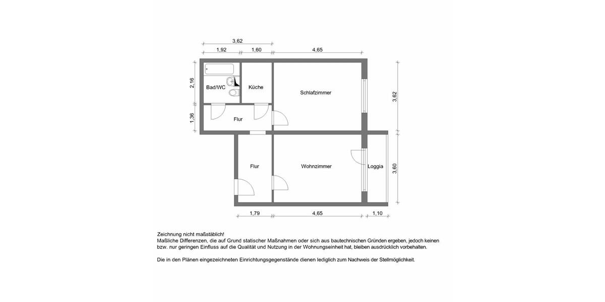 Etagenwohnung Zwickau Neuplanitz - 2 Zimmer, 54 m&sup2;, 362&euro; | Angebot:19880847