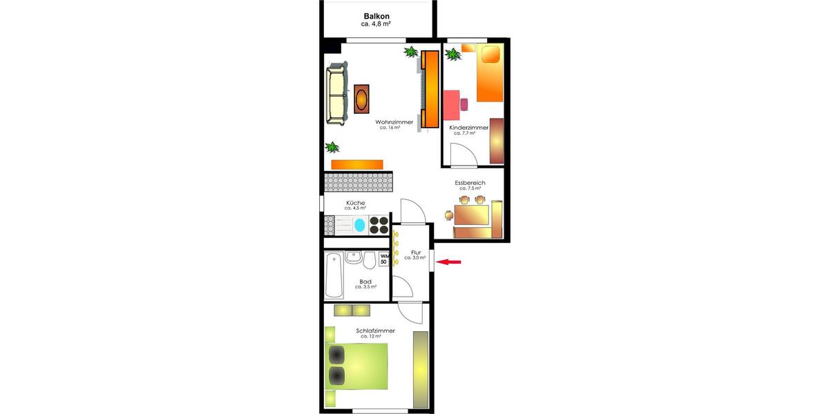 Etagenwohnung Oberlungwitz - 3 Zimmer, 57 m&sup2;, 352&euro; | Angebot:24662160