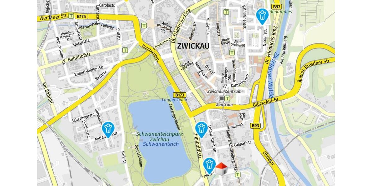 Dachgeschoßwohnung Zwickau - 3 Zimmer, 77 m&sup2;, 500&euro; | Angebot:24242850