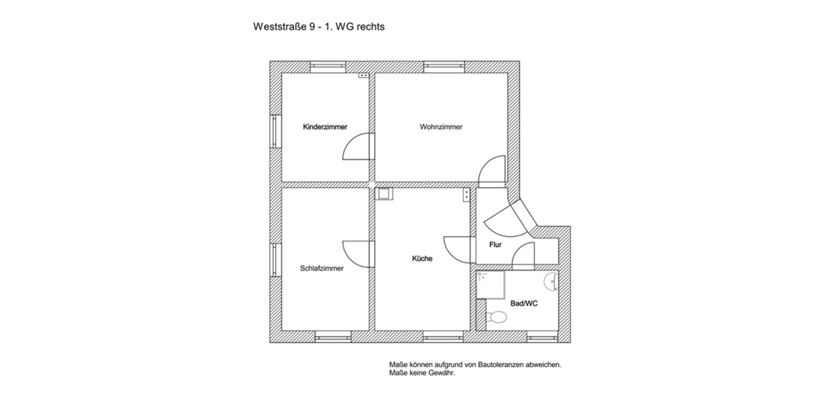 Etagenwohnung Hohenstein-Ernstthal Ernstthal - 3 Zimmer, 58 m&sup2;, 282&euro; | Angebot:19373404
