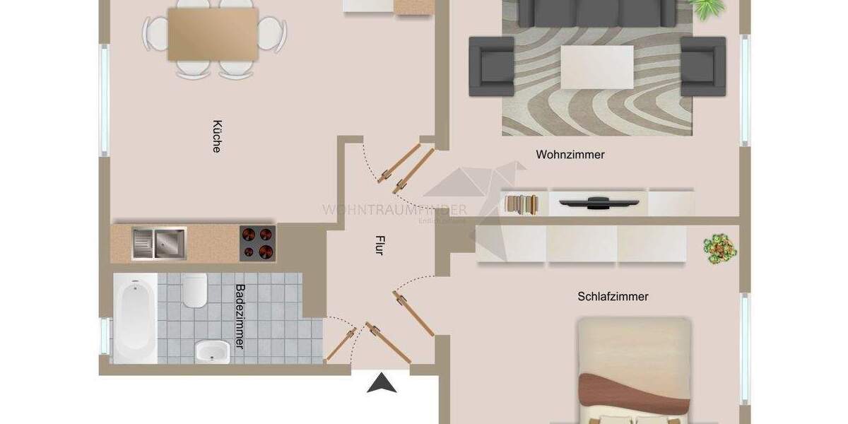 Etagenwohnung Zwickau Bahnhofsvorstadt - 2 Zimmer, 56 m&sup2;, 320&euro; | Angebot:25774914