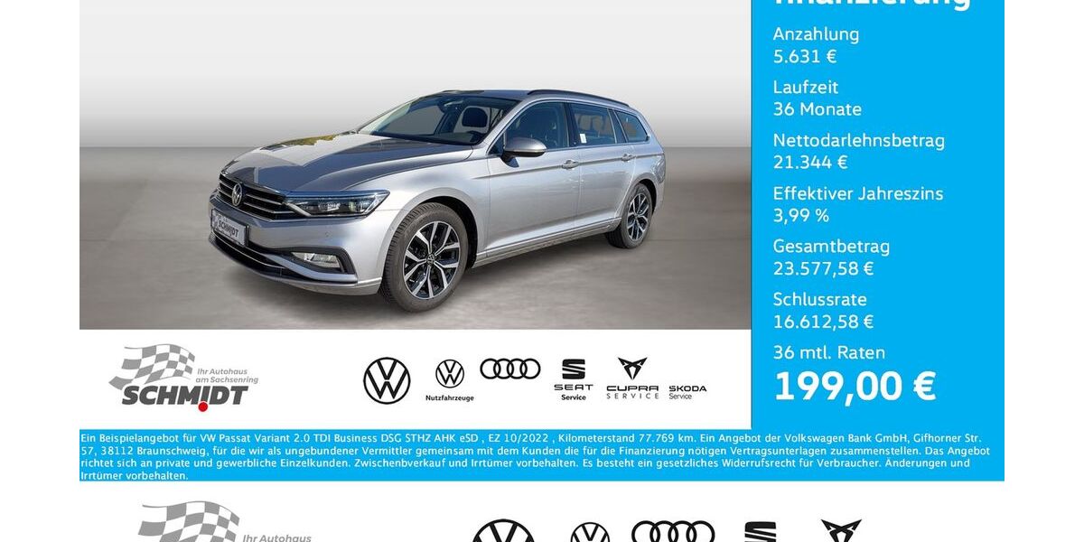 VW Passat Variant 77.769 km 25.975 &euro; Bernsdorf 09337