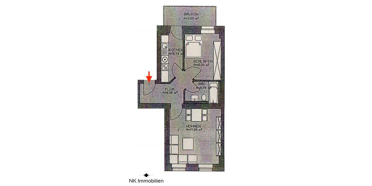 Etagenwohnung Zwickau - 2 Zimmer, 48 m&sup2;, 290&euro; | Angebot:25945677