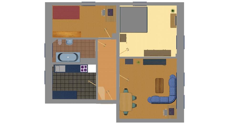 Etagenwohnung Hohndorf - 3 Zimmer, 67 m&sup2;, 469&euro; | Angebot:24421980