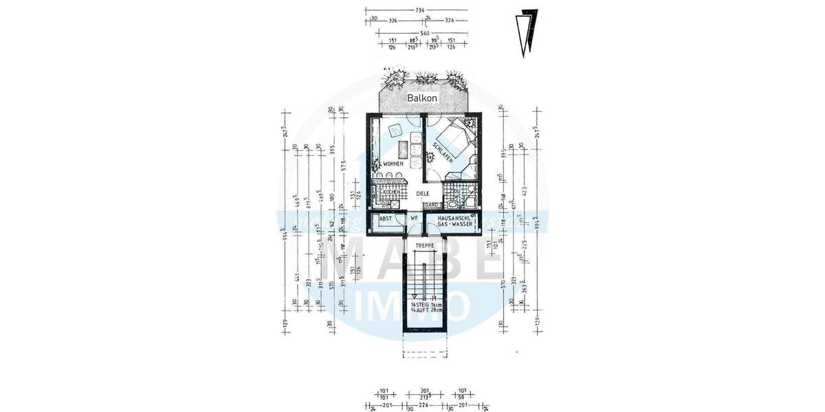 Etagenwohnung Gersdorf - 2 Zimmer, 44 m&sup2;, 260&euro; | Angebot:26015759