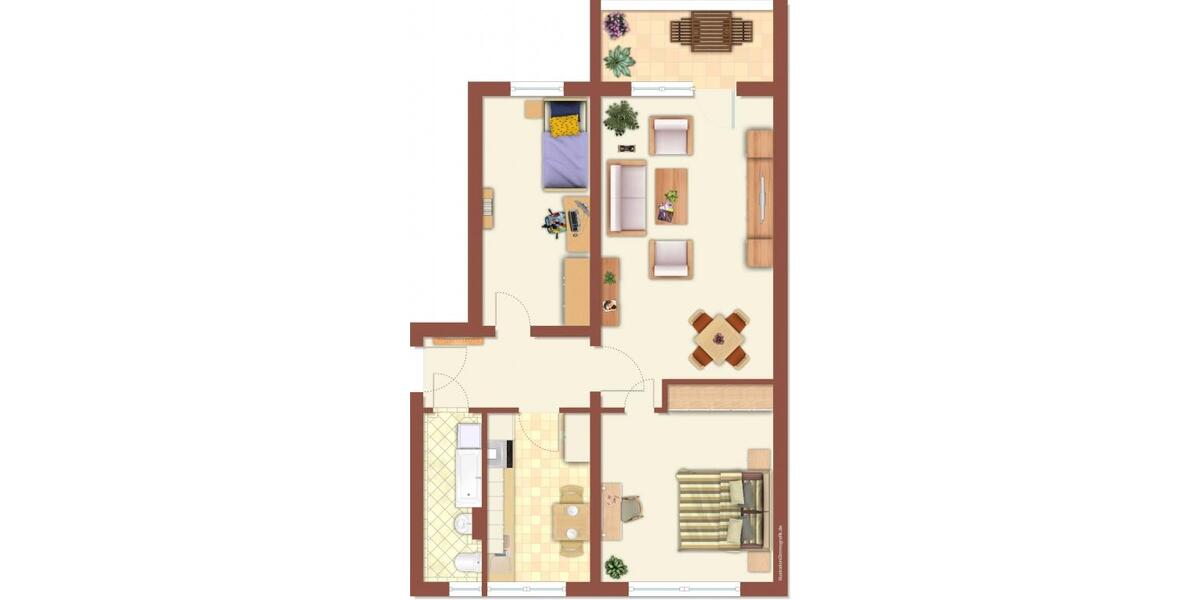 Etagenwohnung Limbach-Oberfrohna Oberfrohna - 3 Zimmer, 59 m&sup2;, 320&euro; | Angebot:22440953