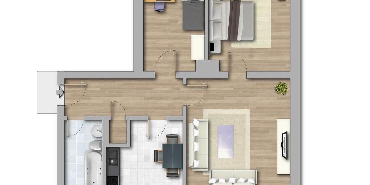 Erdgeschoßwohnung Zwickau Auerbach - 3 Zimmer, 62 m&sup2;, 290&euro; | Angebot:23768176