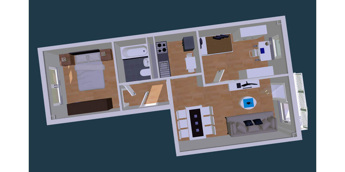 Etagenwohnung Zwickau Eckersbach - 3 Zimmer, 55 m&sup2;, 330&euro; | Angebot:25680125