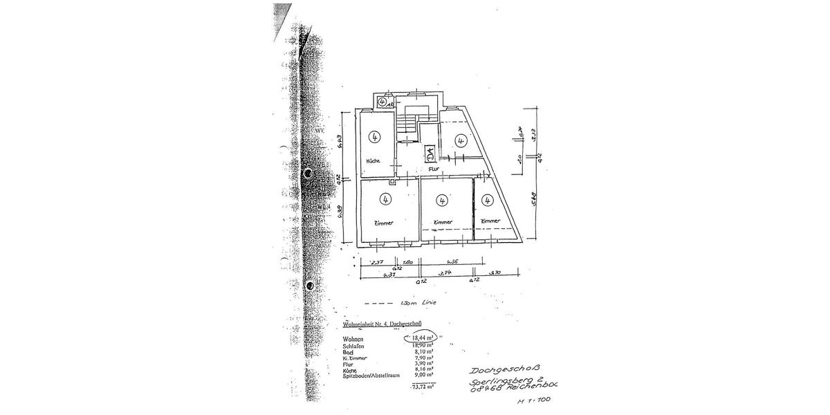 Dachgeschoßwohnung Reichenbach im Vogtland - 3 Zimmer, 74 m&sup2;, 450&euro; | Angebot:25219041