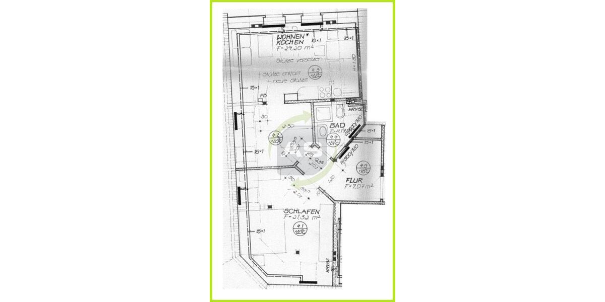 Dachgeschoßwohnung Zwickau Neuplanitz - 2 Zimmer, 70 m&sup2;, 390&euro; | Angebot:25547286