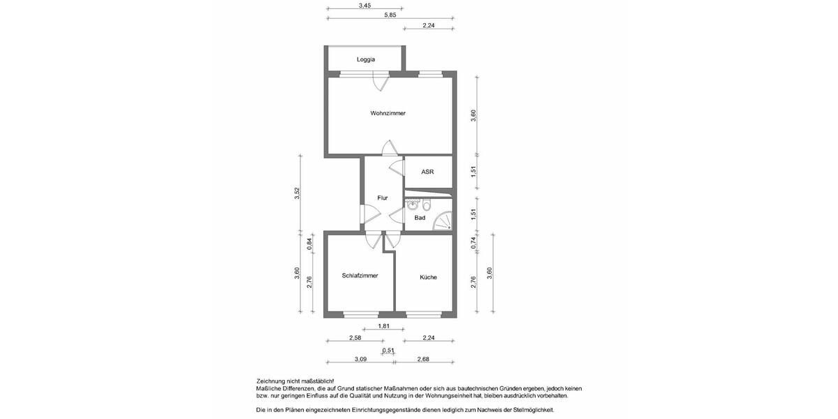Etagenwohnung Zwickau Neuplanitz - 2 Zimmer, 58 m&sup2;, 383&euro; | Angebot:25569432
