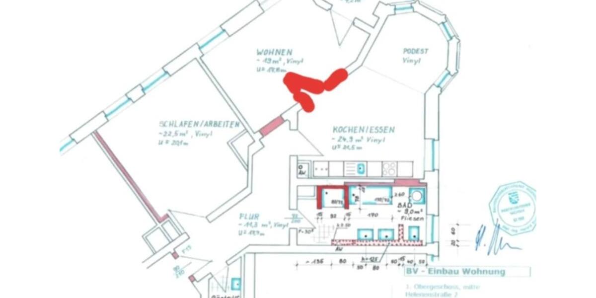 Etagenwohnung Limbach-Oberfrohna Oberfrohna - 3 Zimmer, 90 m&sup2;, 600&euro; | Angebot:25792779