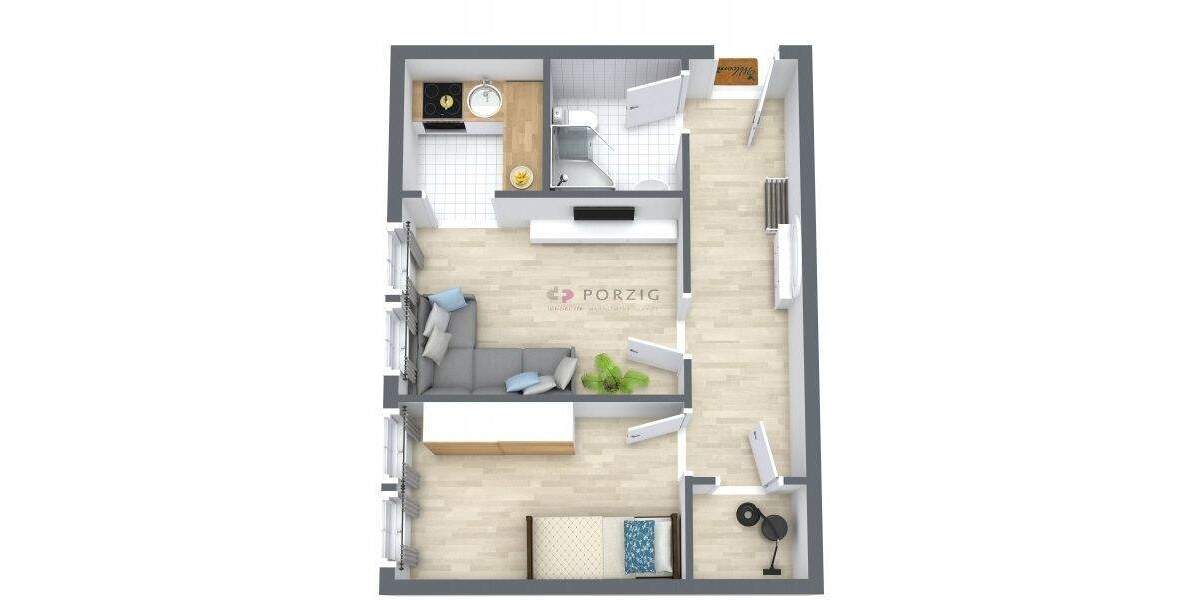 Etagenwohnung Limbach-Oberfrohna Oberfrohna - 2 Zimmer, 49 m&sup2;, 299&euro; | Angebot:25776565